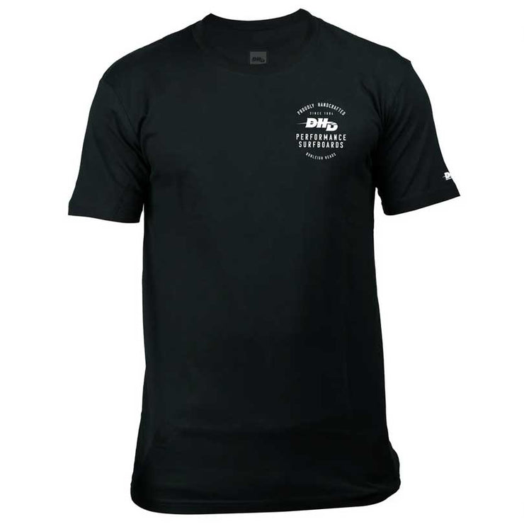 DHD Proudly Handcrafted Surfboards T-shirt BLACK/White