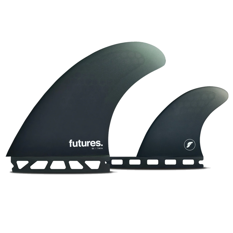 Futures T1 Honeycomb Fiberglass Twin Fin + Trailer – DHD Surf