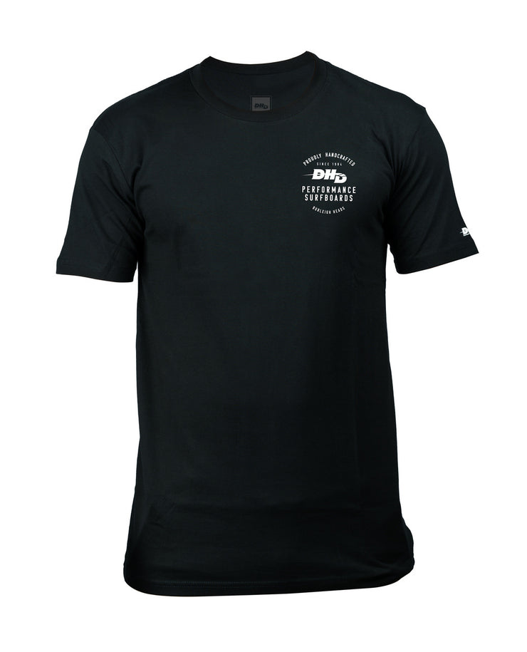 DHD Proudly Handcrafted Surfboards T-shirt BLACK/White
